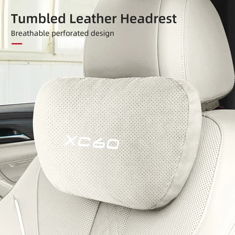 Suede Leather Car Neck Pillow Auto Seat Headrest Cushion For Volvo XC60 XC40 XC70 XC90 V40 V60 V90 S60 S80 S90