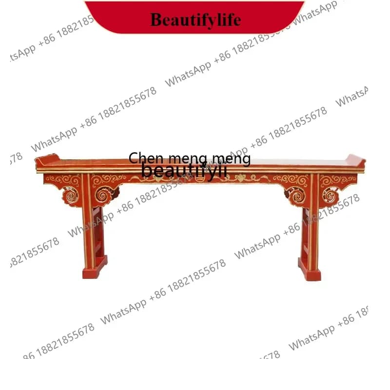 G153 New Chinese Style Hallway Incense Burner Table Antique Warped Head Middle Hall Buddha Shrine Home God of Wealth Table