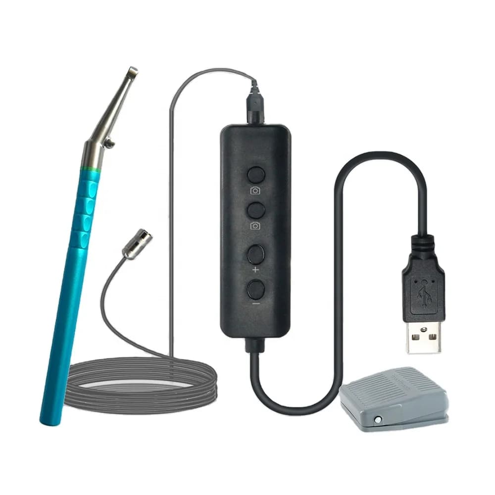 Endo Micro Lens Dental Oral  Mini LED Light Endo-scope Camera with Wireless Foot Pedal
