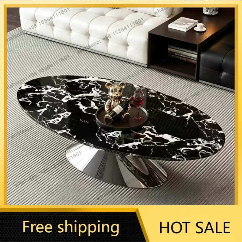zj.Aesthetic Luxury Coffee Tables Minimalist Modern Italian Living Room Coffee Tables Premium Glam Muebles Para El Hogar Furnitu