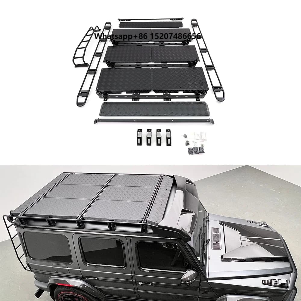 2019+ W464 Luggage Rack with Ladder G500 G63 G400 G350 4X4 Universal Roof Rack Baggage Holder Easy Installation Auto Parts