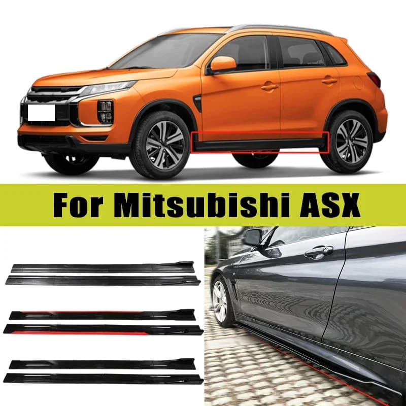 Universal 2m/2.2m Car Side Skirt Extension SplitterBumper Racing Side Wing Bumper Lip Side Spoiler For Mitsubishi ASX