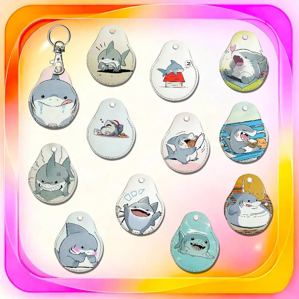 For Jeff the Land Shark For AirTag Case Card Holder Keychain ID Credit Bank Access Badge For Air Tag Case Shell