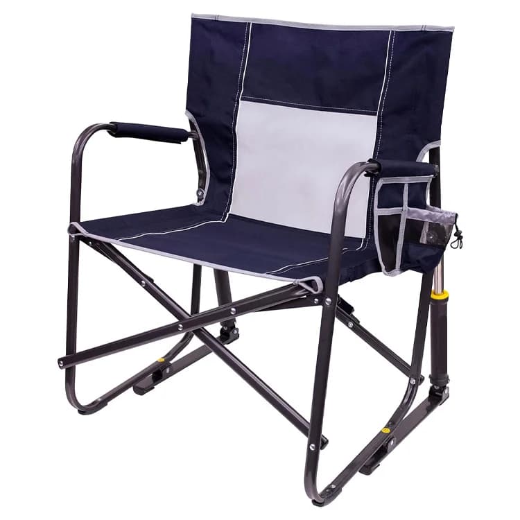 Comfortable Camping Rocking Chair Freestyle Heavy Duty Powder Coated Steel Frame Folding Rocking Chair