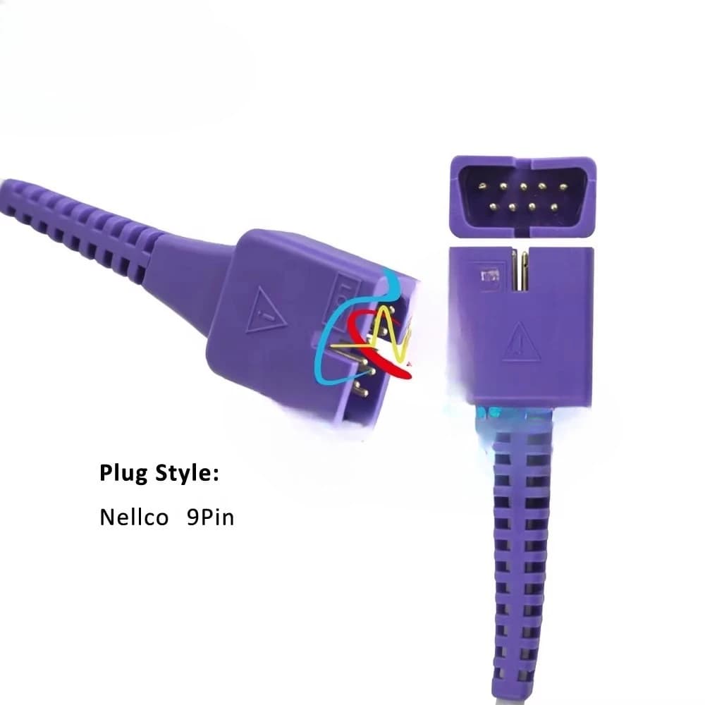 Suitable for Nell-cors Max oximeter sensor dural-y finger Spo2 sensor 9-pin reusable TPU cable adult finger clip Spo2 sensor