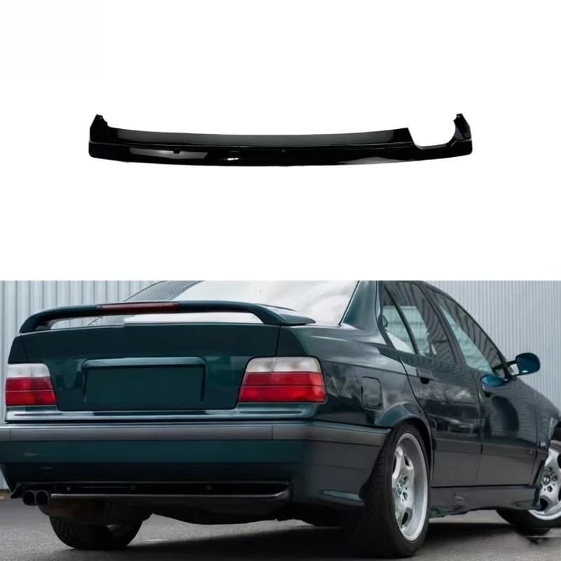 For BMW E36 Rear Lip Spoiler Gloss Black Replace-Style Bumper Diffuser Body Kit Upgrade Car Exterior Modification Accessories
