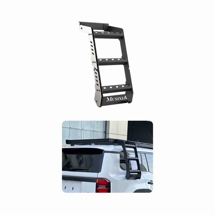 Factory Sale Universal Steel Black 4X4 Accessories Off-Road Vehicle Parts Tailgate Roof Rack Side Ladder For Pickup Truck