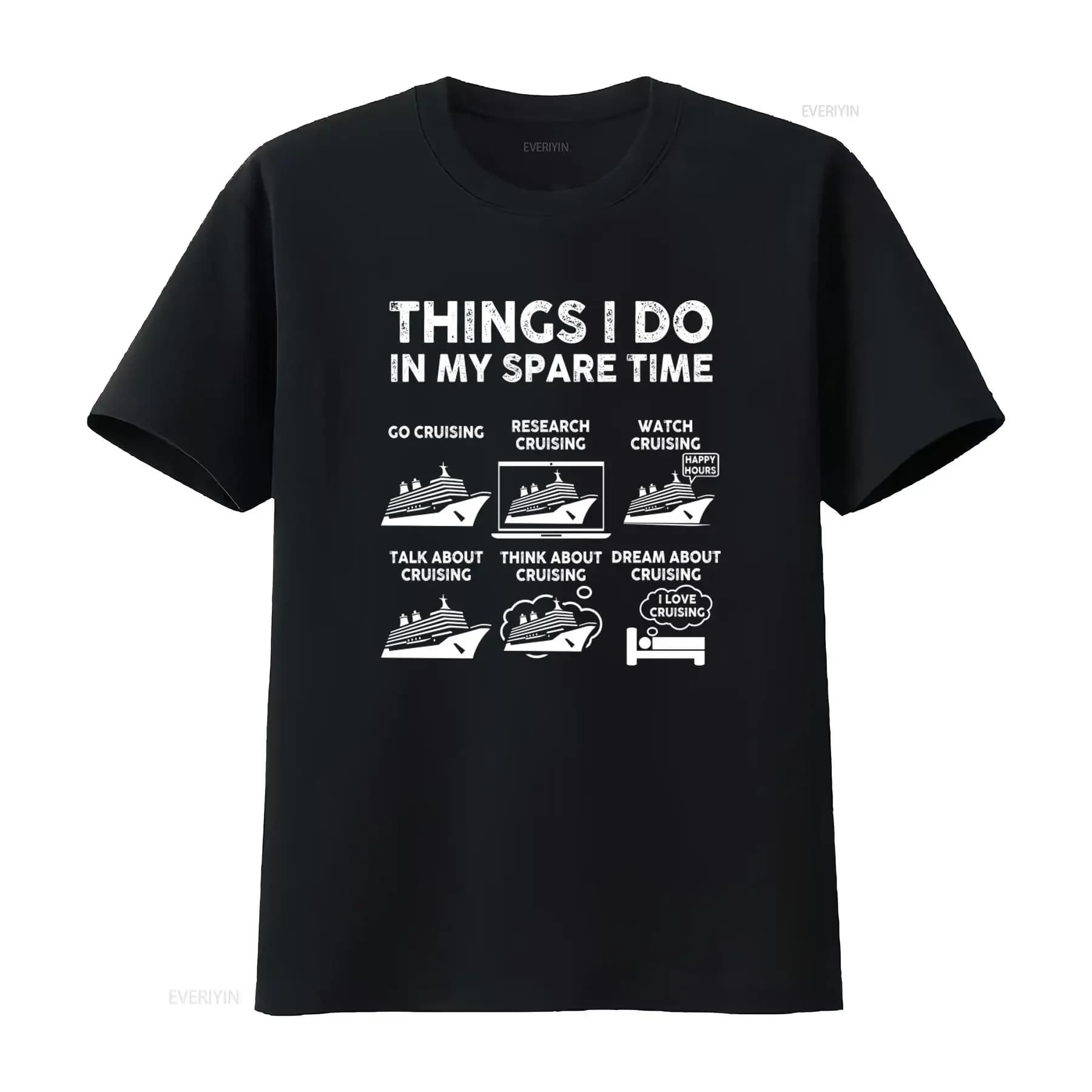 Things I Do in My Spare Time Cruise T Shirt Vacation Funny Family Husband Him vintage Washed graphic homme Soft Stretched