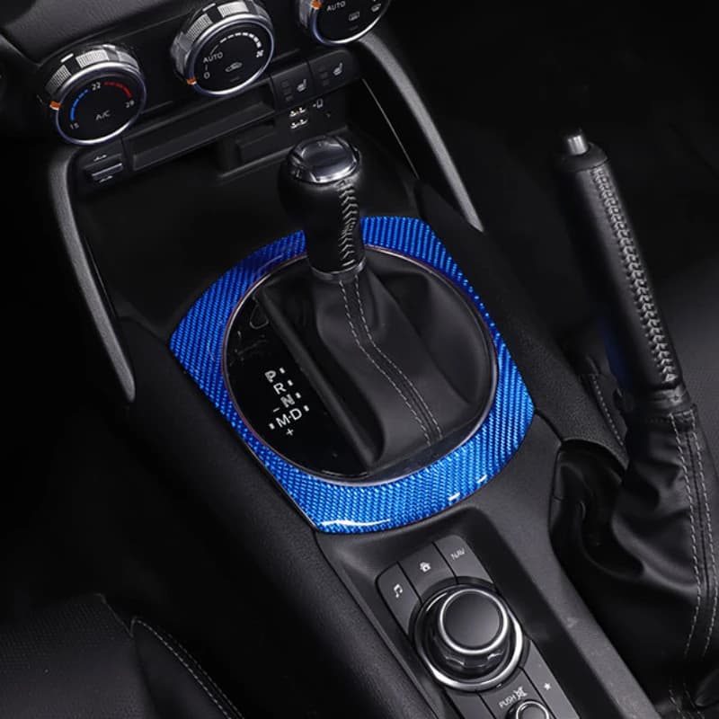 Soft Carbon Fiber Car Central Control Gear Panel Frame Cover Trim Sticker Interior Car Accessories For Mazda MX-5 2016-2024