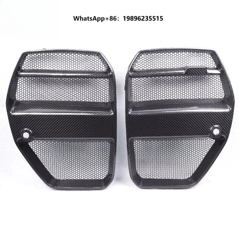 New Style Dry Carbon Fiber  Front Bumper Grille Trims With Net for  G80 G82 G83 M3 M4 2021+