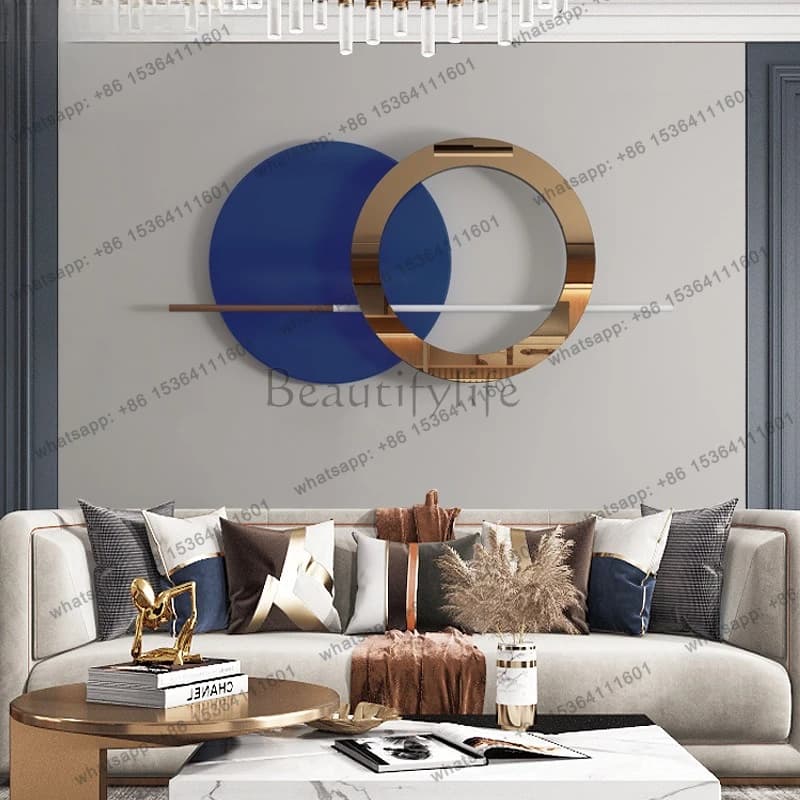 Modern simple wall wall hanging light luxury wrought iron European metal wall decoration