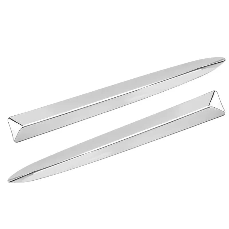 For Fiat 500 2007-2015 735455041 735455042 Front Bumper Lower Trim Moulding Pair Chrome Front Bumper Upper Grill Moulding Trim