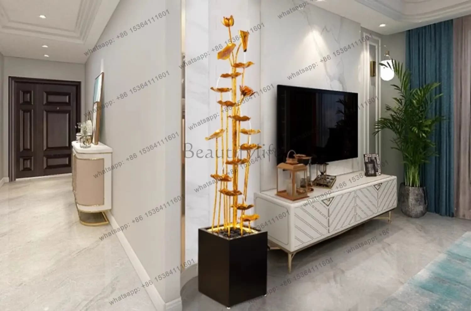 living room floor ornament circulating water creative scene fountain lucky TV cabinet next to high-end decoration