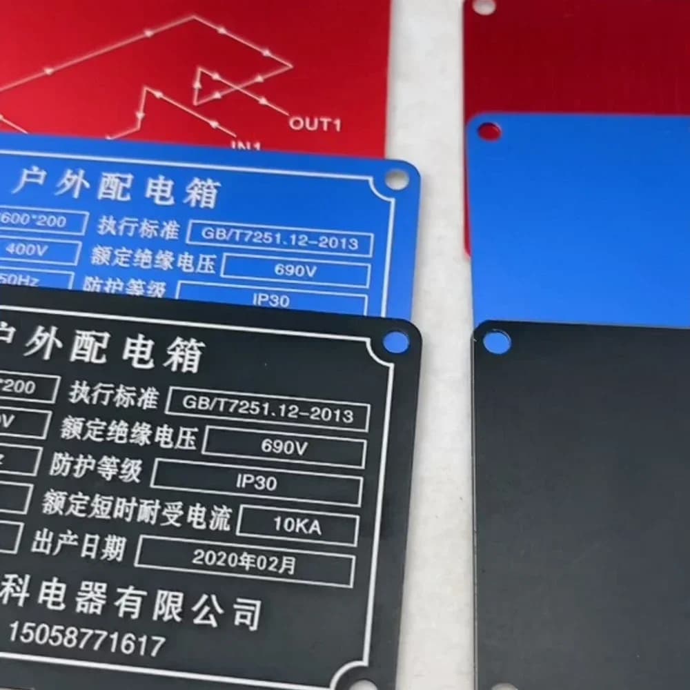 3pcs Black Blue Red Pad Printing Blank Anodized Aluminum Sheet Metal Plate Processing Custom Blank Mirror Laser Engraving