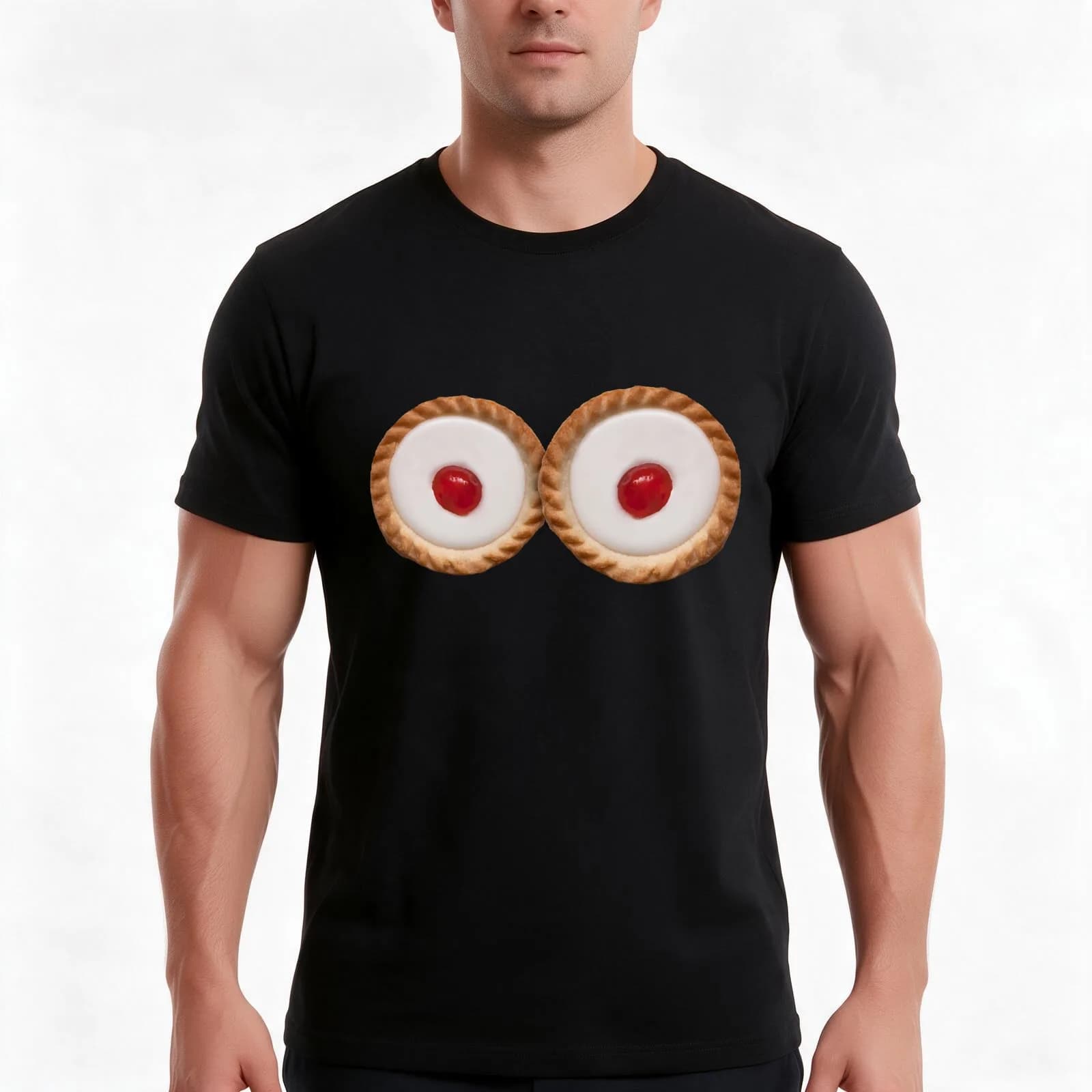 Bakewell Tarts T-Shirt, Summer Casual Cotton Tee, Oversized Streetwear Tops, Vintage Graphic Print, Loose Fit Short Sleeve