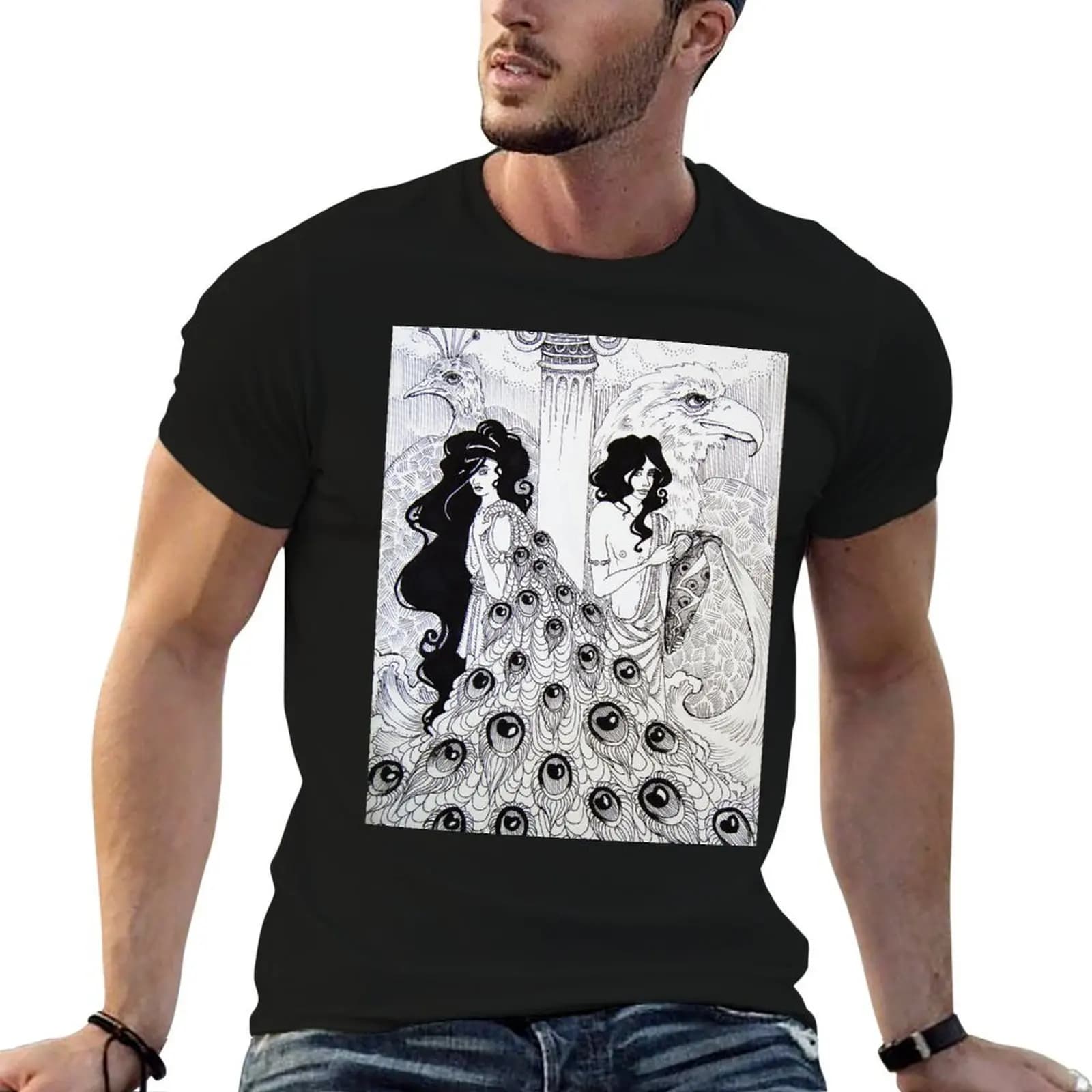 Aubrey Beardsley- Hebe and Ganymede T-Shirt baggy shirts blanks men workout shirt