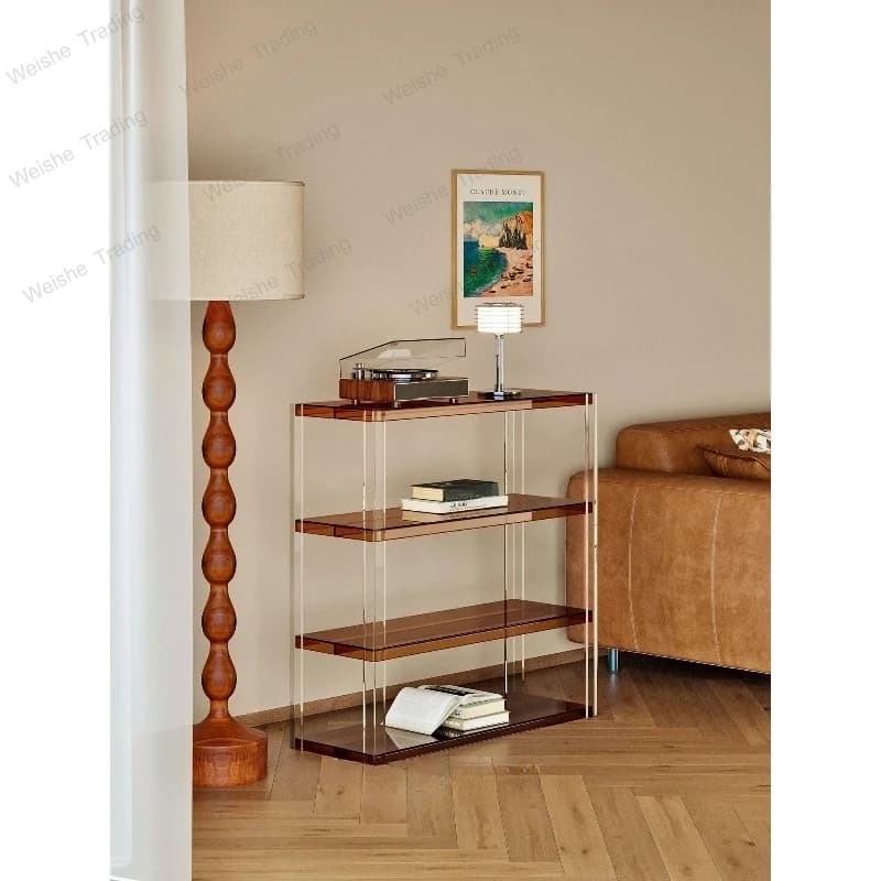 Acrylic Shelf Bookshelf Living Room Sofa Back Floor Shelf Bedroom Multi-layer Storage Rack Porch Display Cabinet