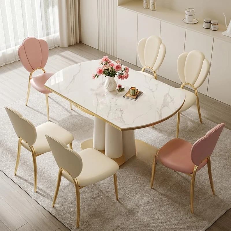 Lounge Designer Dining Table Coffee Living Room Poker Extendable Dining Table Marble Round Mesas De Comedor Kitchen Furniture