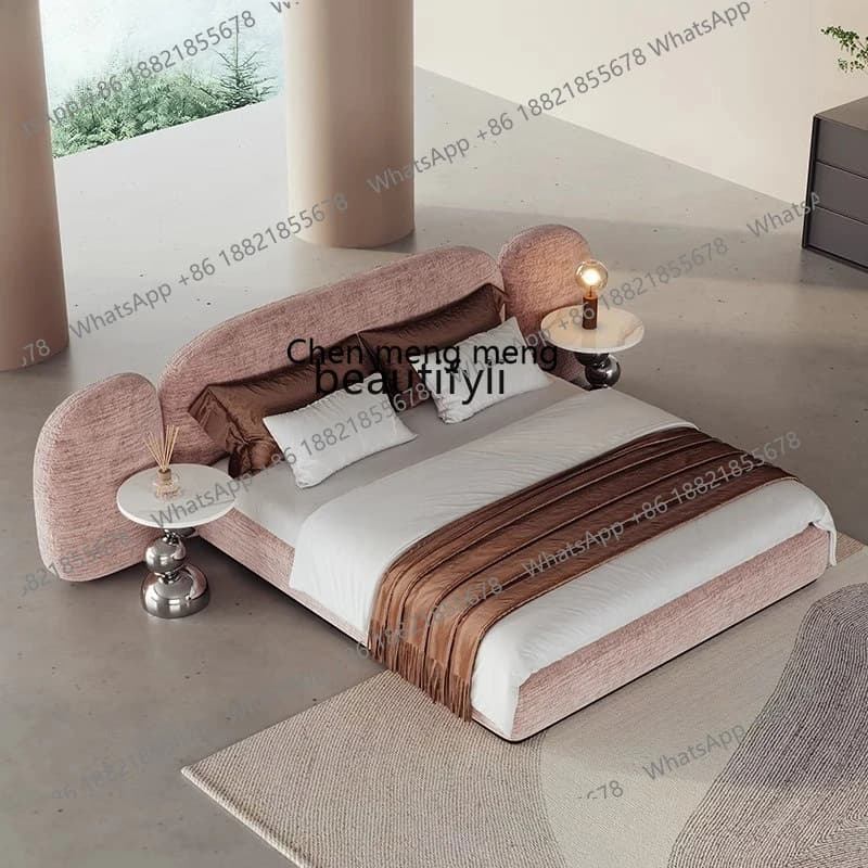 X Modern minimalist high-end atmosphere, minimalist fabric bed master bedroom soft bag double bed