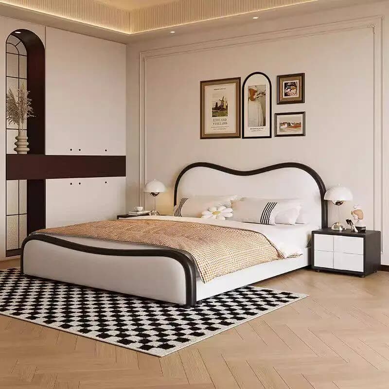 French vintage single bed 180x200 master bedroom white bed bases & frames retro style chambre à coucher complet home furniture