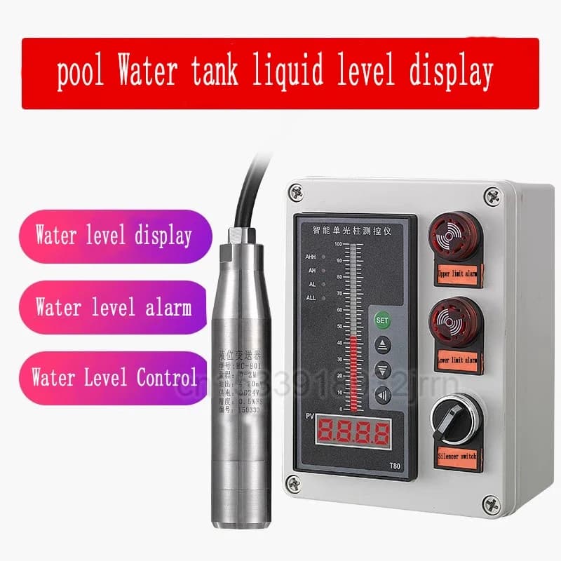 Fire Water Tank Water Level Display Liquid Level Transmitter Sensor802 Electronic Water Tank Input Liquid Level Gauge Controller
