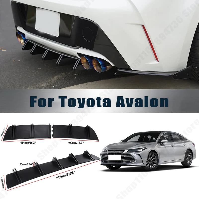 Rear Bumper Shark Fin Diffuser ABS Curved Aero Splitter Anti-Collision Chassis Protector For Toyota Avalon Car Styling