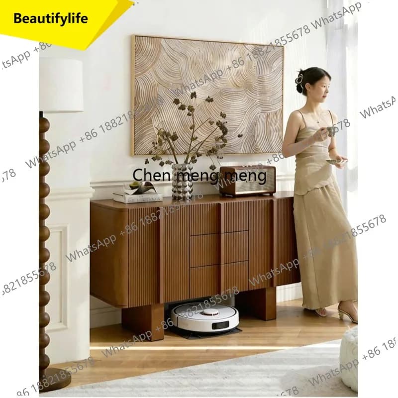 M45 Medieval wabi sabi North American red oak design bucket cabinet living room wall storage side cabinet