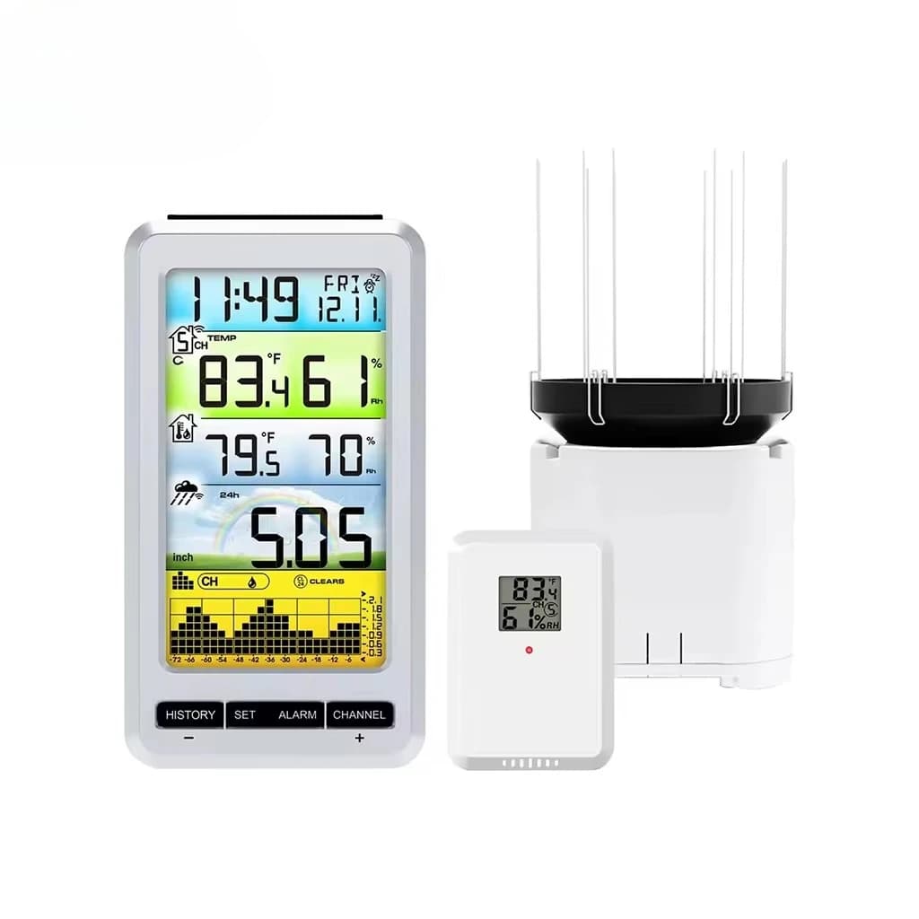 For 0207 RF 433MHz Wireless Tipping Bucket Rain Gauge Outdoor Weather Station Garden Monitoring Rain Gauge