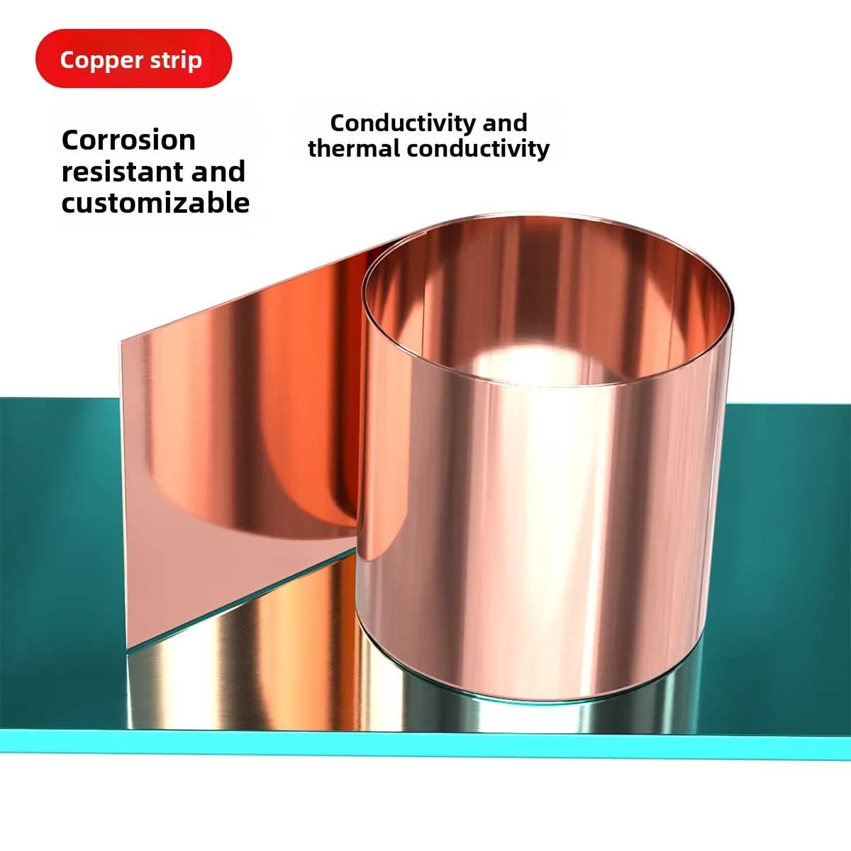 T2 Pure Purple Copper Strip/Purple Copper Sheet/ Copper Foil, Thickness 0.1-3mm