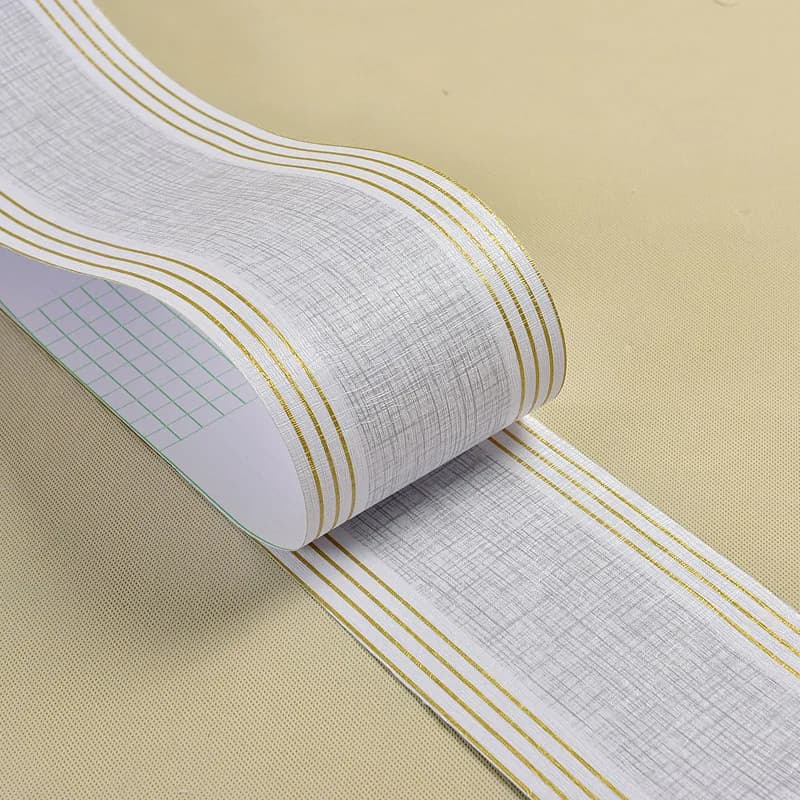 Self Adhesive PVC Waist Line Wallpaper Waterproof Background Wall Border Baseboard Stickers Edges Tape Decoration 5m/Roll