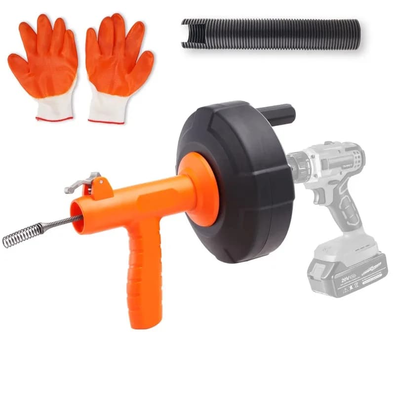 Drain Cleaner Machine 25FT Automatic Tube Cleaner Blockage Unblocker Toilet Sewer Pipe Dredge for Kitchen Bathroom