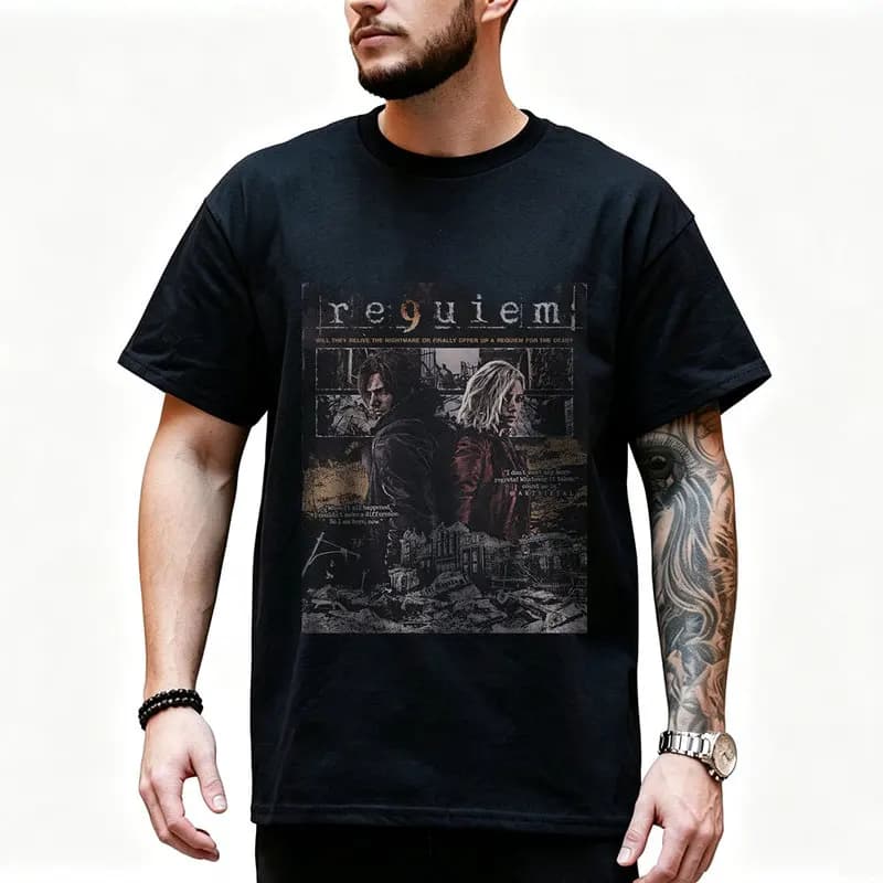 Vintage Resident Evil Nemesis T‑Shirt Biohazard Survival Horror Game Graphic Print Unisex Tee Retro Dark Gamer Streetwear Tops