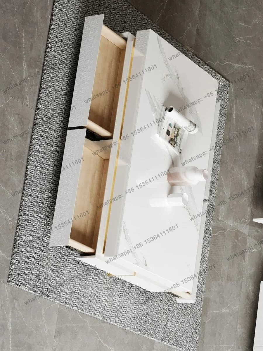 CJCoffee Table Living Room 2025 New Simple Modern High-end Bright Rock Slab Surface, Customized