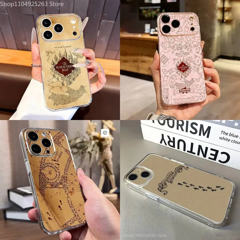 Ticket The M-Marauders Map Phone Case For iPhone 7,17,16,15,14,13,12,11 Pro,Max,Plus,XR,Mini,E Clear Full-coverage Soft Cover