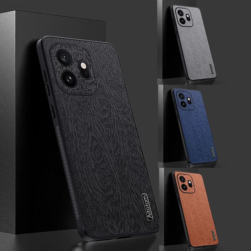 Luxury Leather Case For OnePlus 15T 1+ 15T Back Cover Wood Texture Full Protection Cover Hard Case For OnePlus15T One Plus 15T