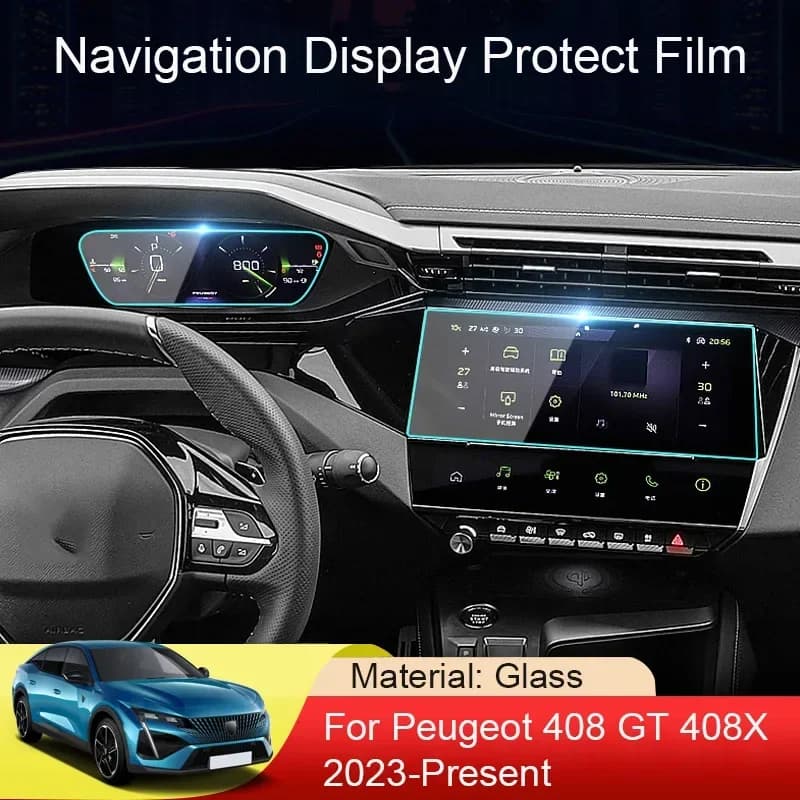For Peugeot 408 GT 408X 2023-Present Car GPS Navigation Screen Protect Tempered FilmAuto Dashboard Display TPU Sticker Accessory