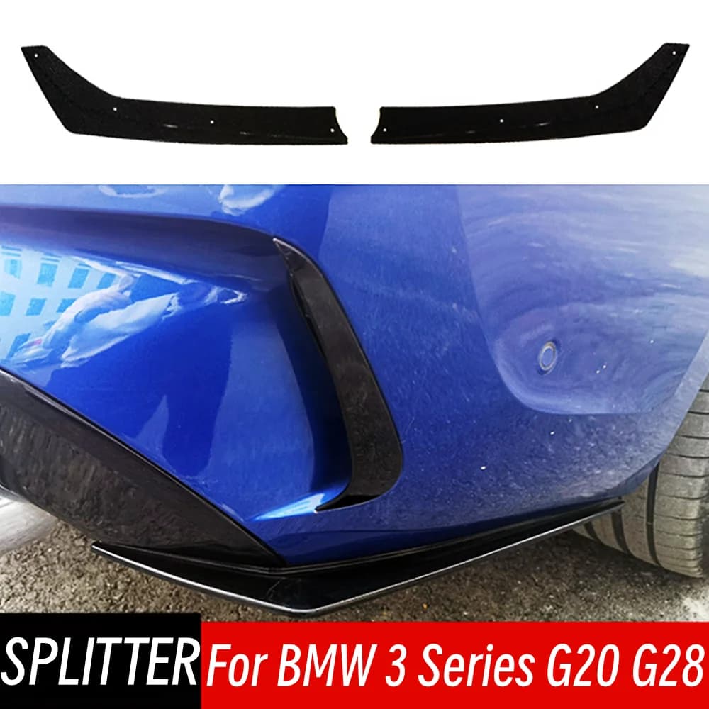 For BMW 3 Series G20 G28 Rear Bumper Splitter Spoiler Diffuser Scratch Protector Winglet Side Corner Extension Car Accessories