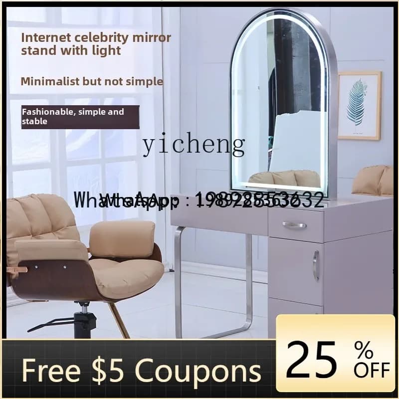 J1  hair salon special barber shop mirror table floor half body Internet celebrity mirror simple hair salon mirror