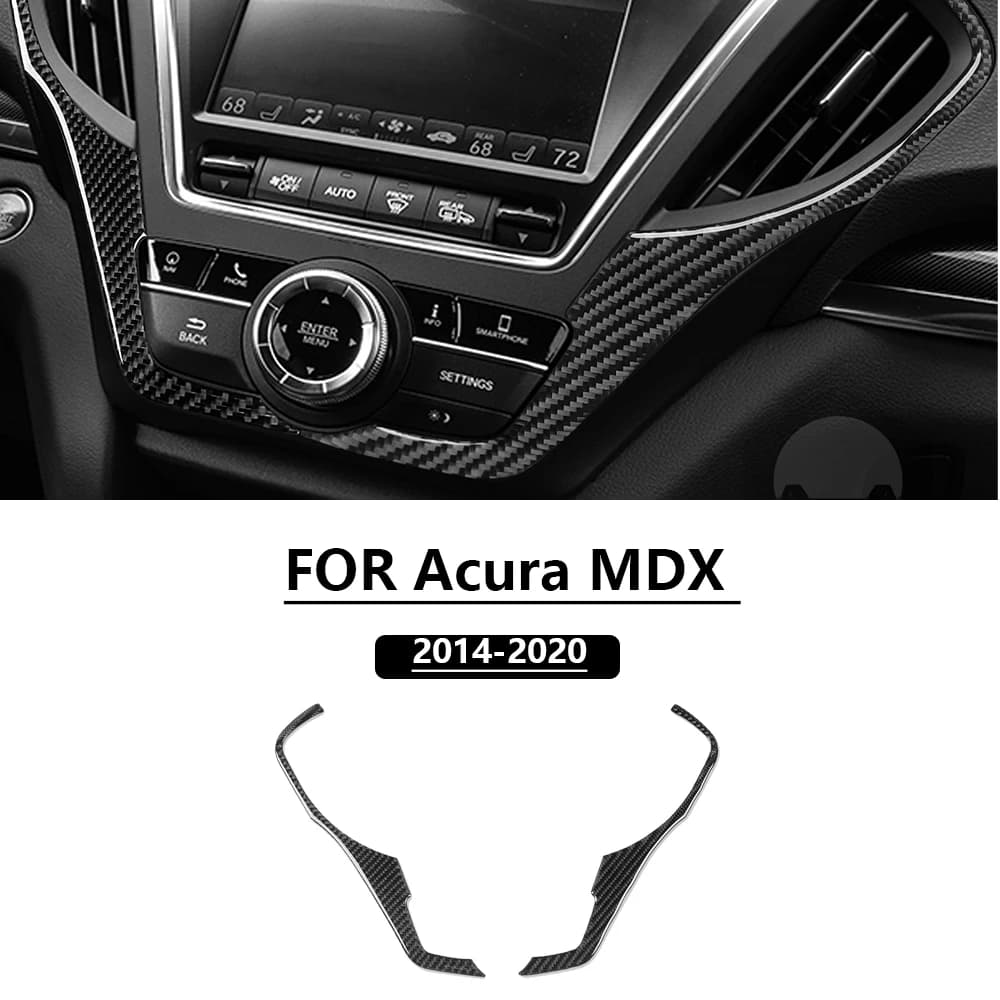 For Acura MDX 2014–2020 The Edges on either side of the Center Console Soft Carbon Fiber Interior Accessories Decorative Sticker