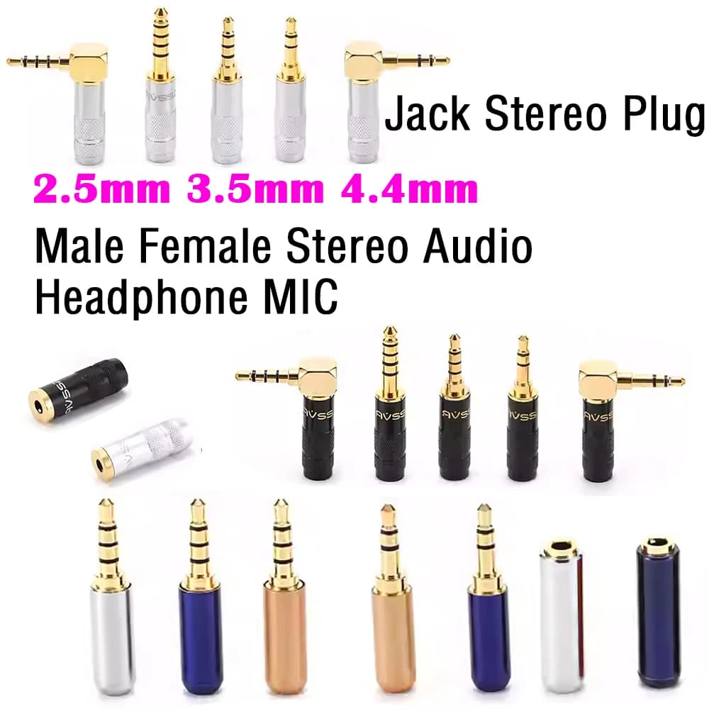 3.5mm Earphone Jack Female Socket Male Audio Stereo Jack Connector DIY Dual-channel wired microphone