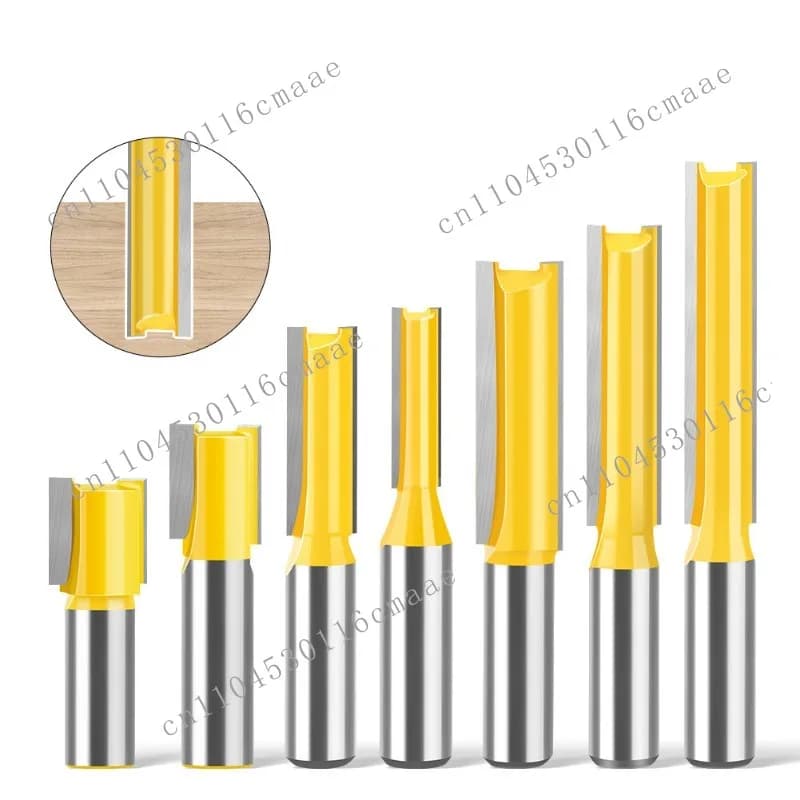 Woodworking milling cutter 12 handle straight slotting, grooving mouth knife, carbide engraving machine accessories