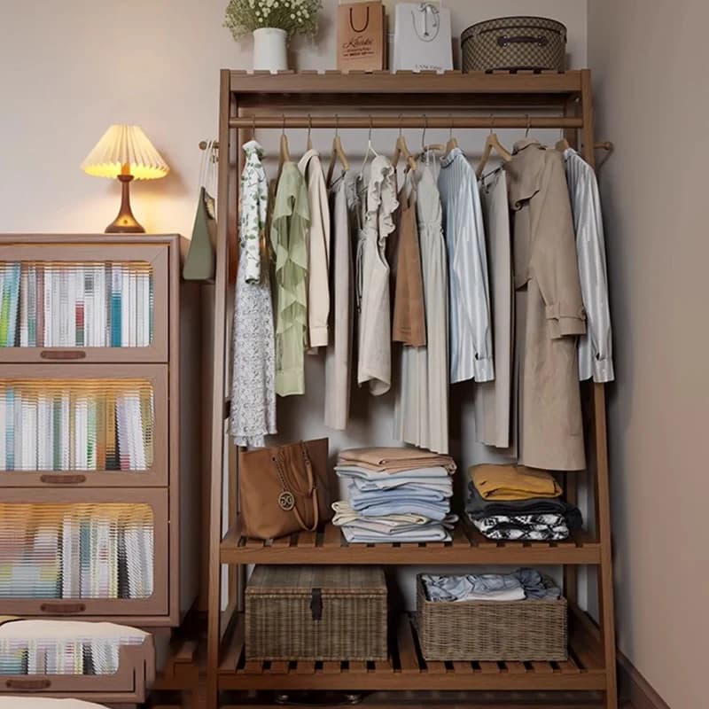 Modern Wardrobes Coat Racks Wooden Organizer Open Indoor Standing Coat Racks Wall Storage Arara De Roupa Living Room Furniture