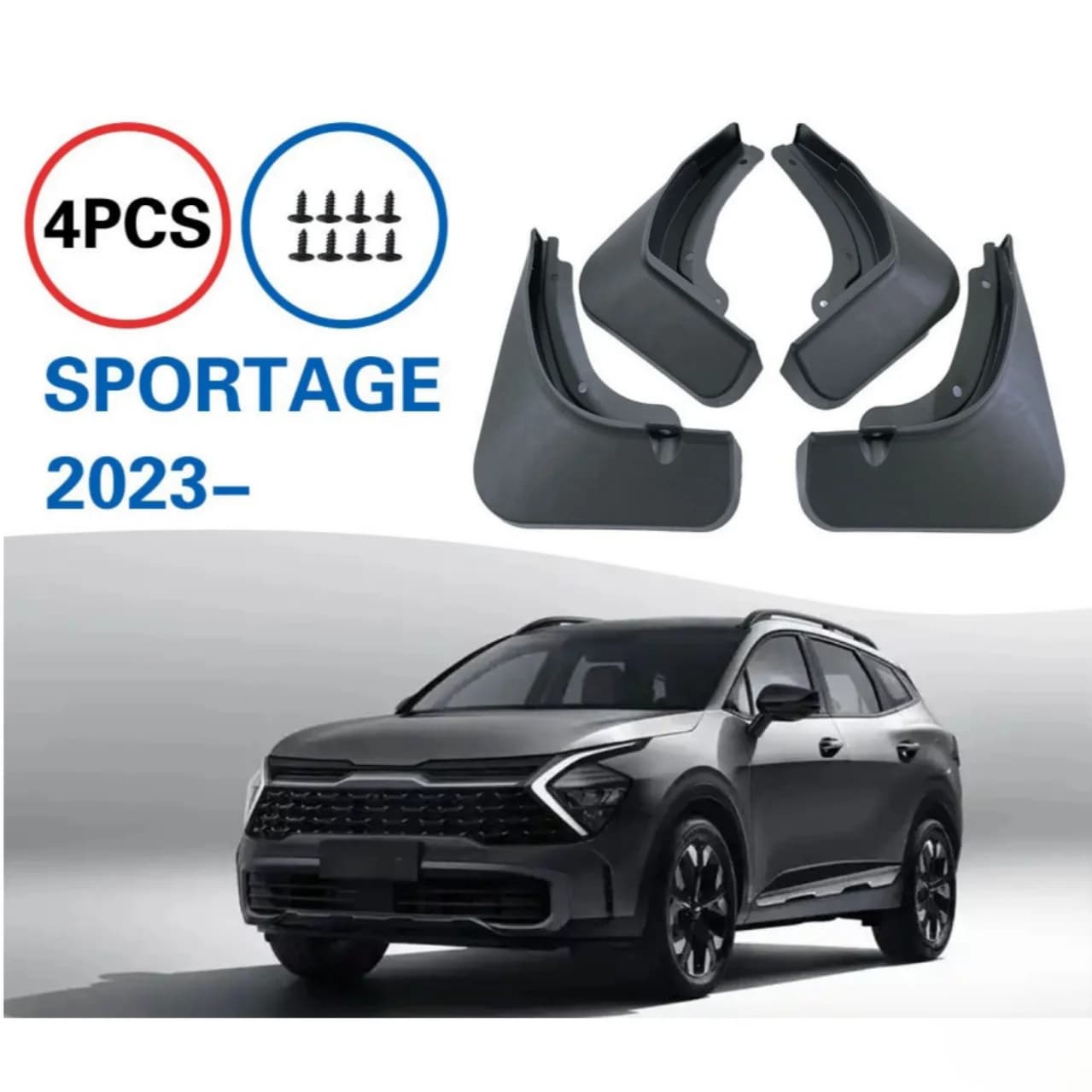 For Sportage 2023 PP Black 4Piece Car Mudflaps Mud Flaps Splash Guards Mudguards Flap Fender Car Accessories