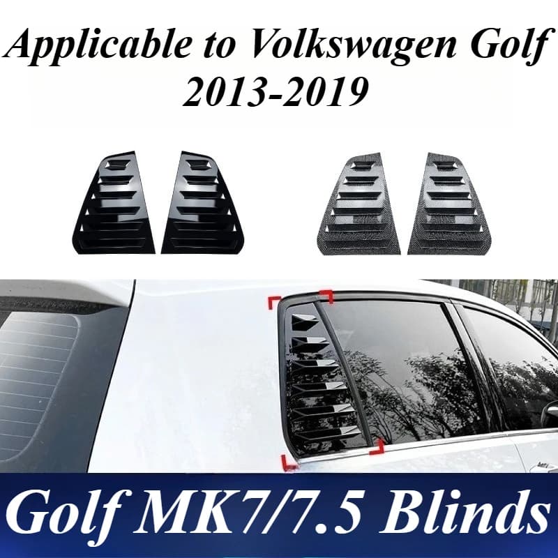 For VW Golf MK7 MK7.5 2013-2019 Quarter Window Triangle Louver Cover ABS Matte Black Car Styling Exterior Decoration Accessories