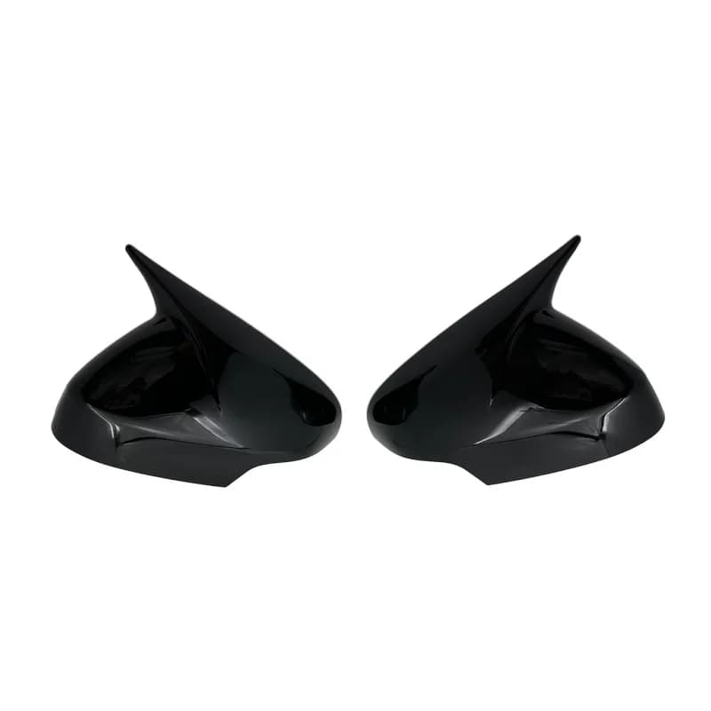 for VOLVO S40 II MK2 MS 2007 -2012 Facelift Upgrade Set Gloss Black Horn Stylish Wing Mirror Stick-on Cap Dynamic Blinker