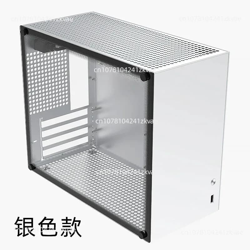 C2P MATX ITX Small Case, All Aluminum Case, Glass Side Transparent ATX Power K88 Mini Computer Case