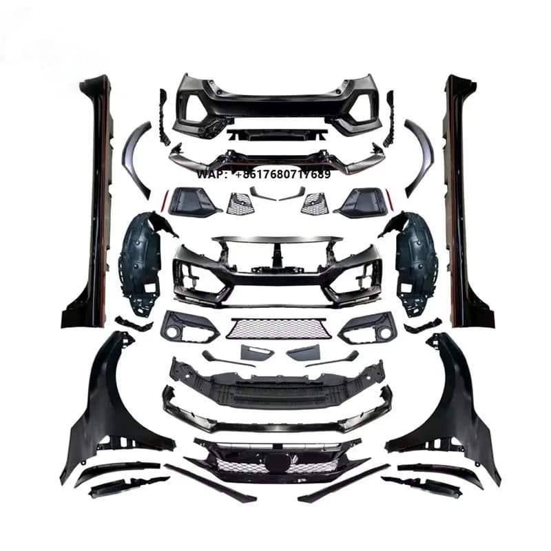 Hot Selling Type R Design Wide Body Kit Car Bumpers Side Skirts 2016-2021 for Sedan FC1 to FK8 Body Kit