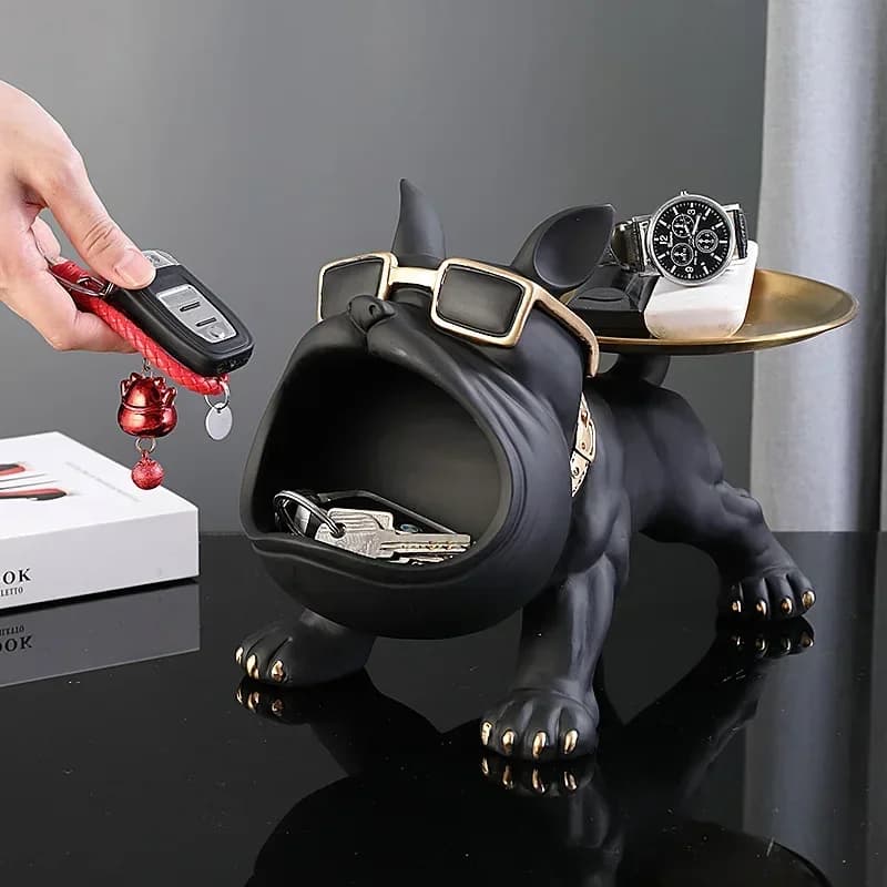 30cm Bulldog Figurine Dog Statue Storage Box Animal Ornament Resin Craft Art Sculpture Figurine Home Puppy Sculpture
