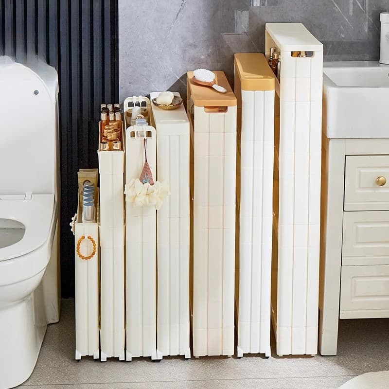 Ultra-narrow refrigerator, side gap rack, side storage bathroom door rear crack cabinet