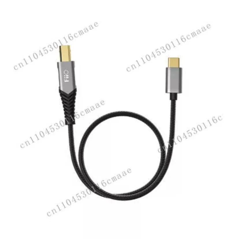 LD-TC1 0.5m 3.5mm USB-B Square to Type-C Male 4P Titanium Color Metal Case Fiio Adapter Cable